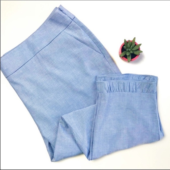 LOFT Cropped Ruffle Hem Chino Pants - Picture 8 of 11